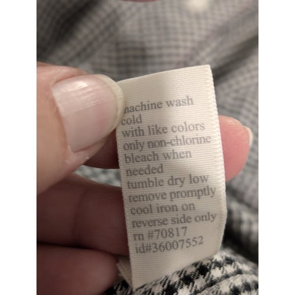 Victoria's Secret Black & White Gingham Long Sleeve Cotton/Silk Shirt‎ Large - Picture 12 of 12